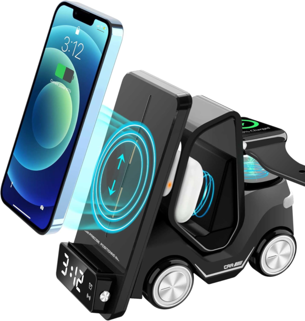 5 in 1 Smart Desktop Wireless Charger| Digital Clock & Night Light - Image 7