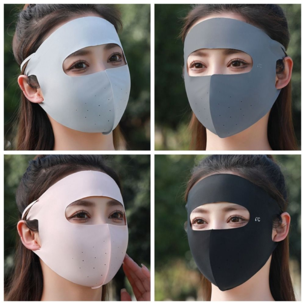 ৪ পিছ -  Anti-UV Ice Silk Sunscreen Mask - Image 5