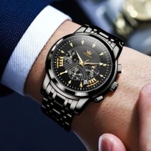 OLEVS Men's Quartz Chronograph-Waterproof Wristwatch with Luminous Date