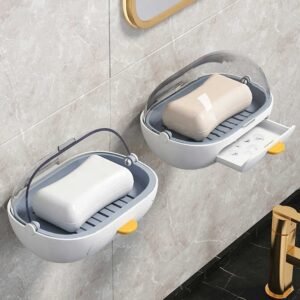 2 Pcs Combo - Bathroom Soap Dish Drain Shelving